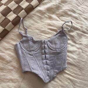 White Fox Purple Bustier Top